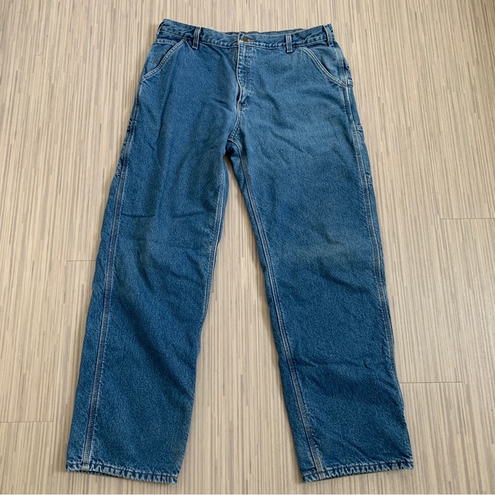 Carhartt Fleece Lined Jeans Dungaree Fit 38 x 34 EUC